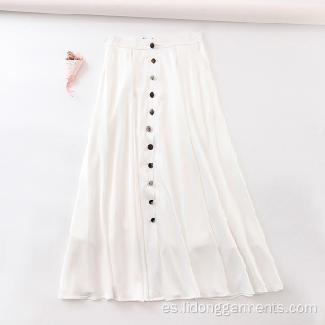 Falda decorativa de una línea blanca de gasa de pecho para mujer